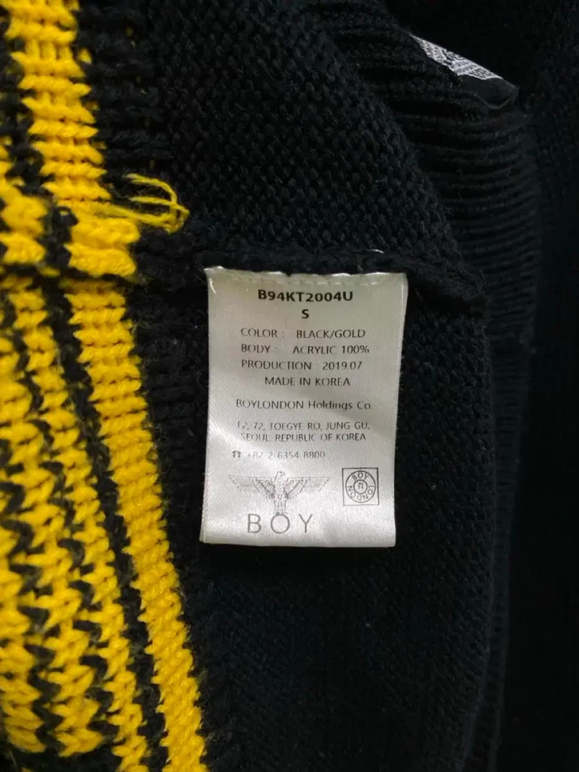보이런던 BOY LONDON 터틀넥 블랙니트 S-M 상품이미지7