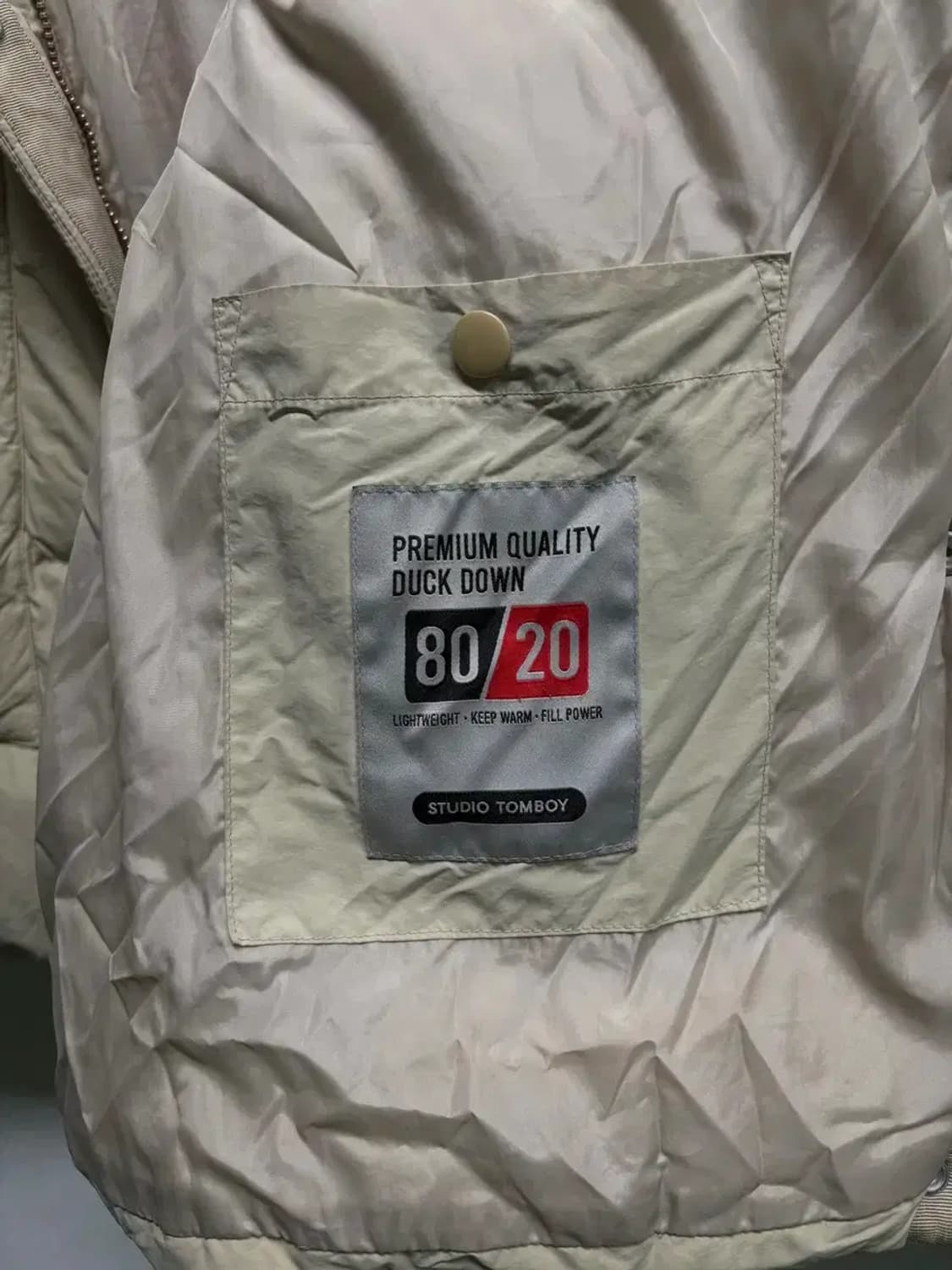 스튜디오 톰보이 넥코듀로이 덕다운 패딩 free 상품이미지6