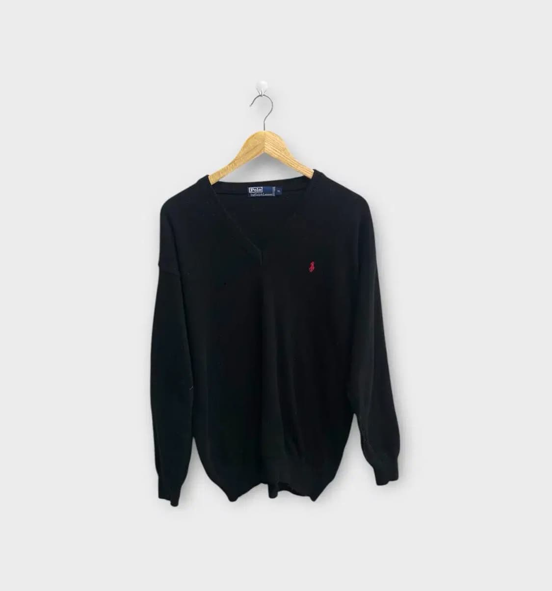 폴로랄프로렌 브이넥 블랙 니트 L-XL 상품이미지1