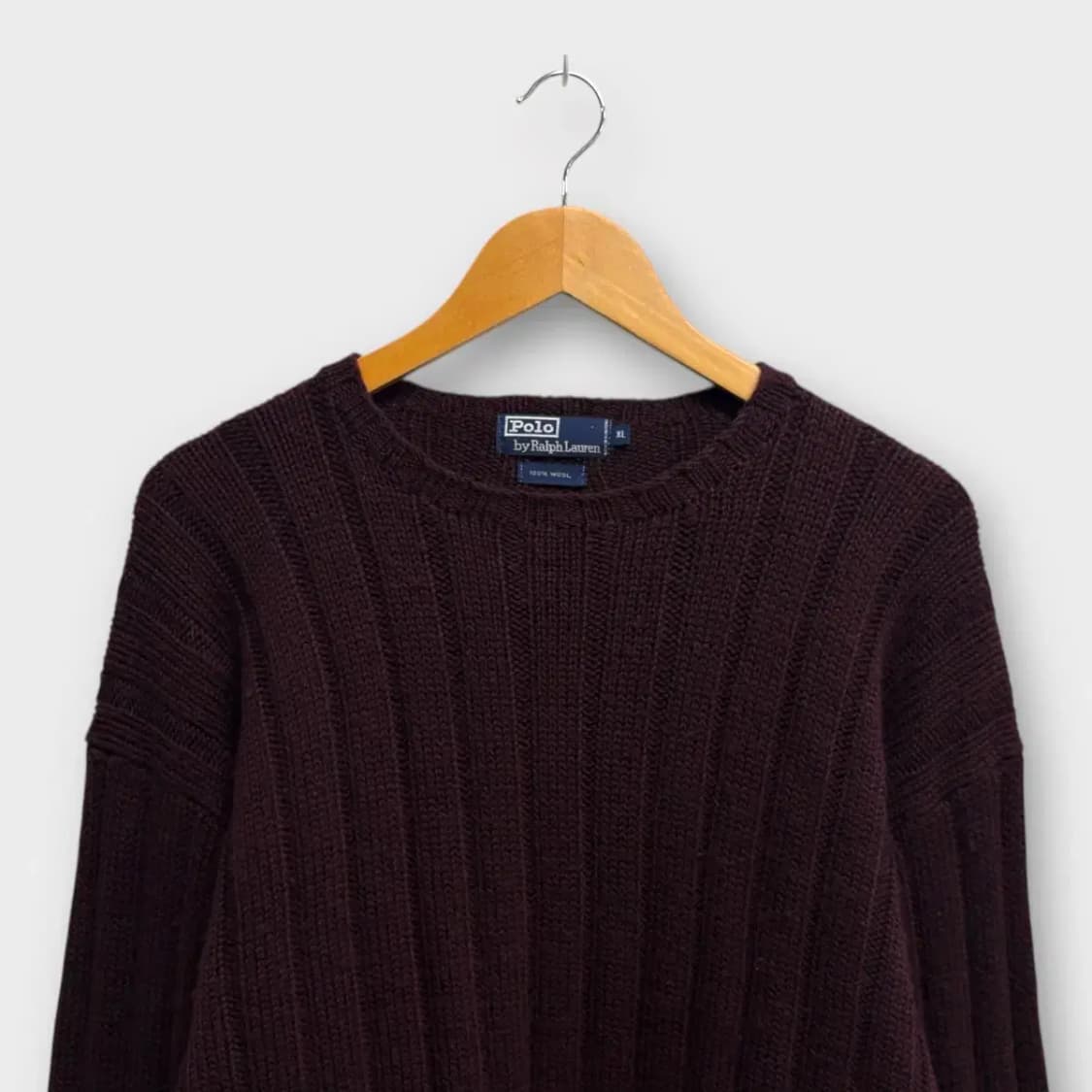 폴로 랄프로렌 버건디 울니트 XL 상품이미지2