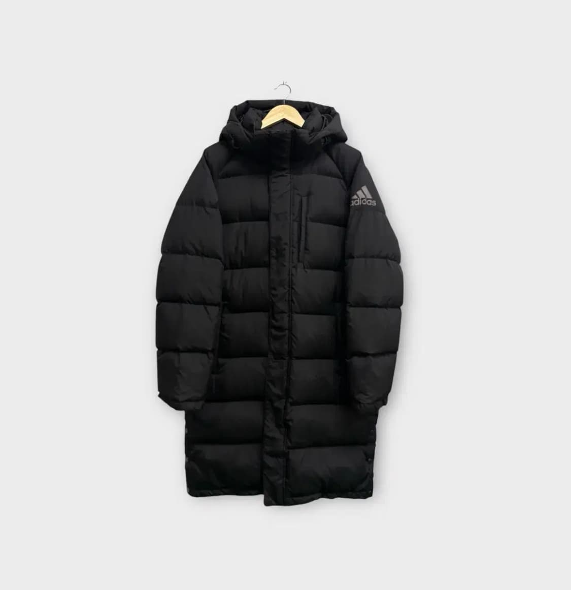아디다스 로고 블랙 롱패딩 XL 상품이미지1