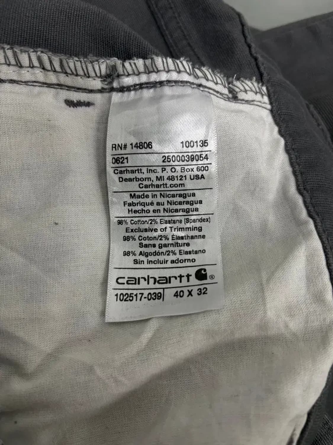 칼하트 Carhartt 심플 코튼 팬츠-40X32 상품이미지7