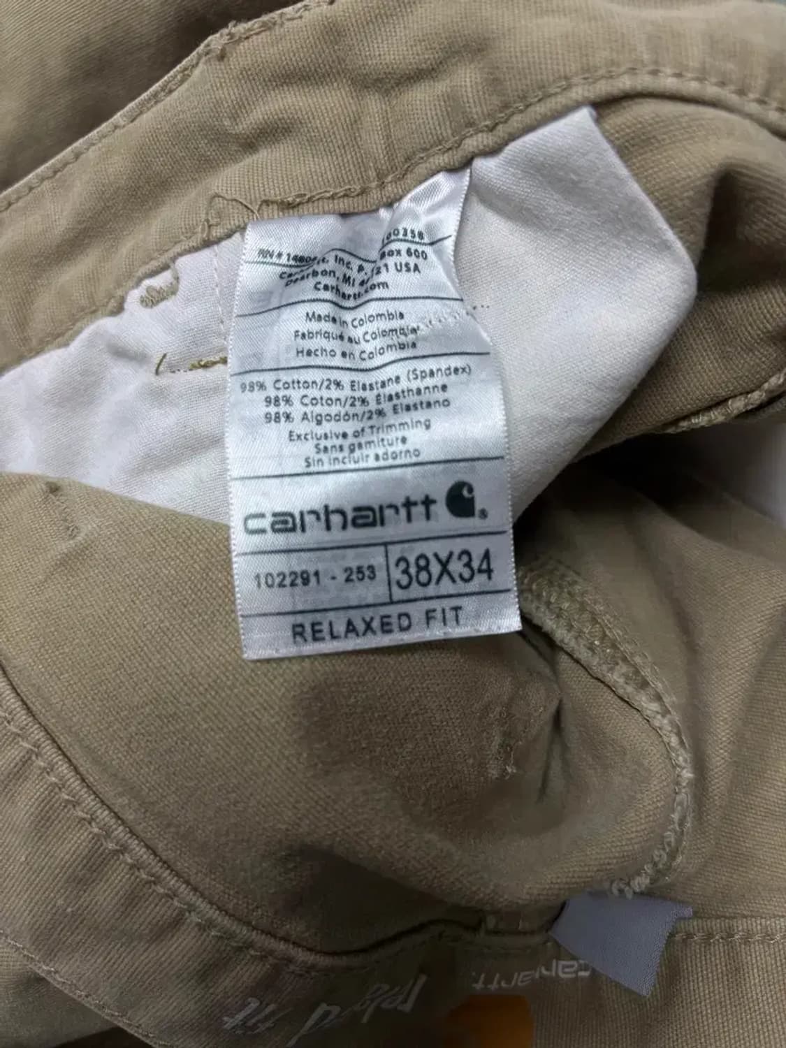 칼하트 베이지 팬츠-38X34 상품이미지6