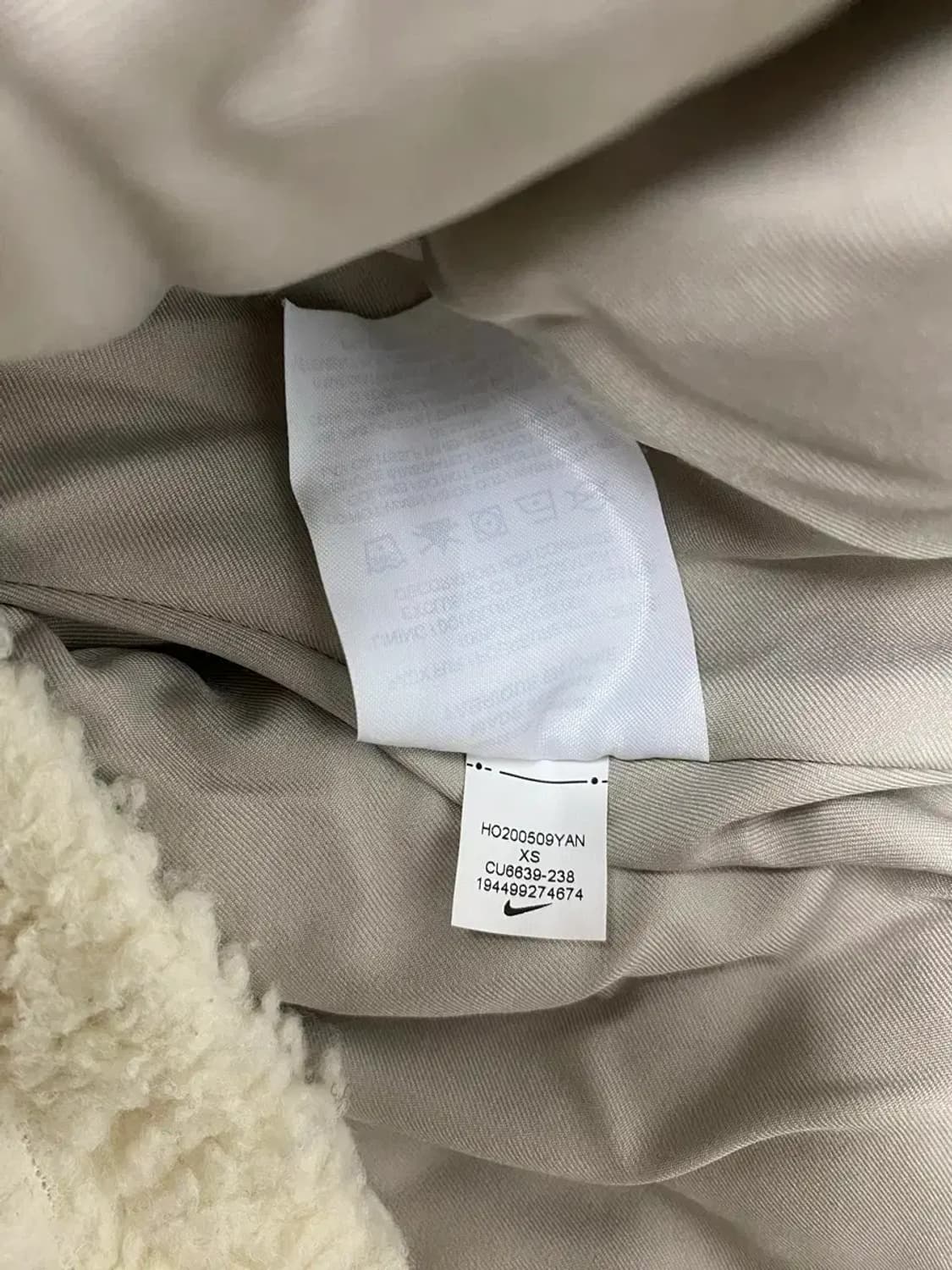 나이키 NSW 우먼스 스우시 셰르파 폴리스 뽀글이 XS 상품이미지7