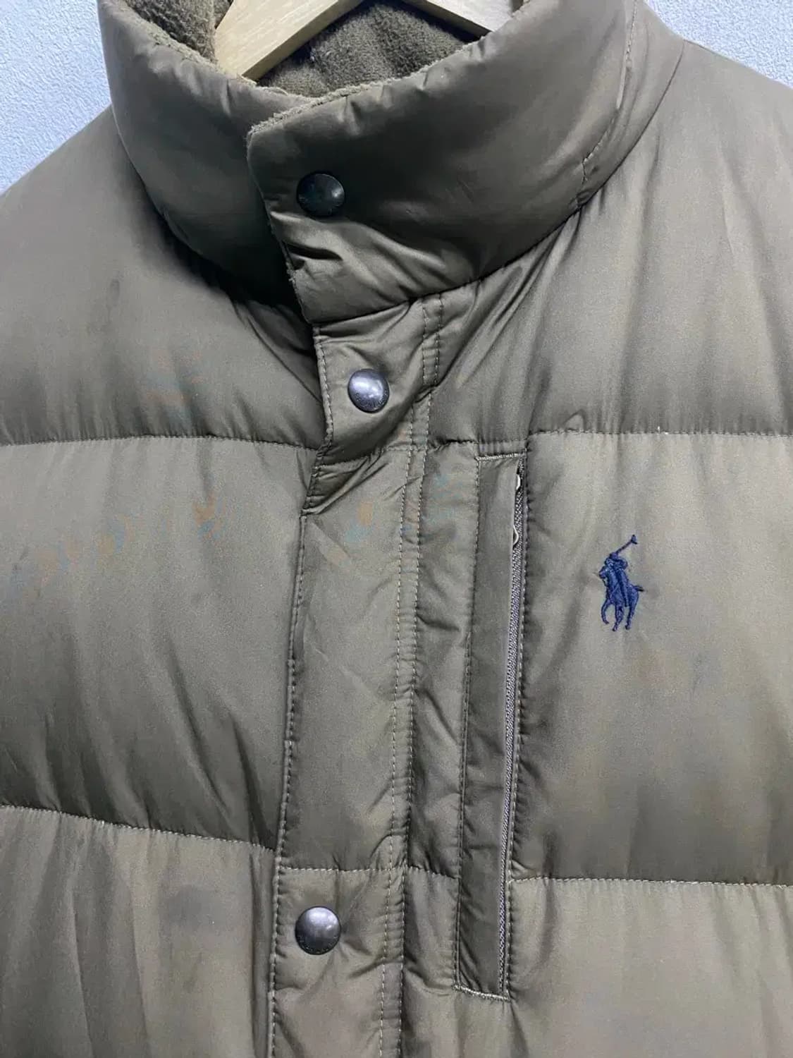폴로 랄프로렌 카키 브라운 미니멀 패딩 L 상품이미지5