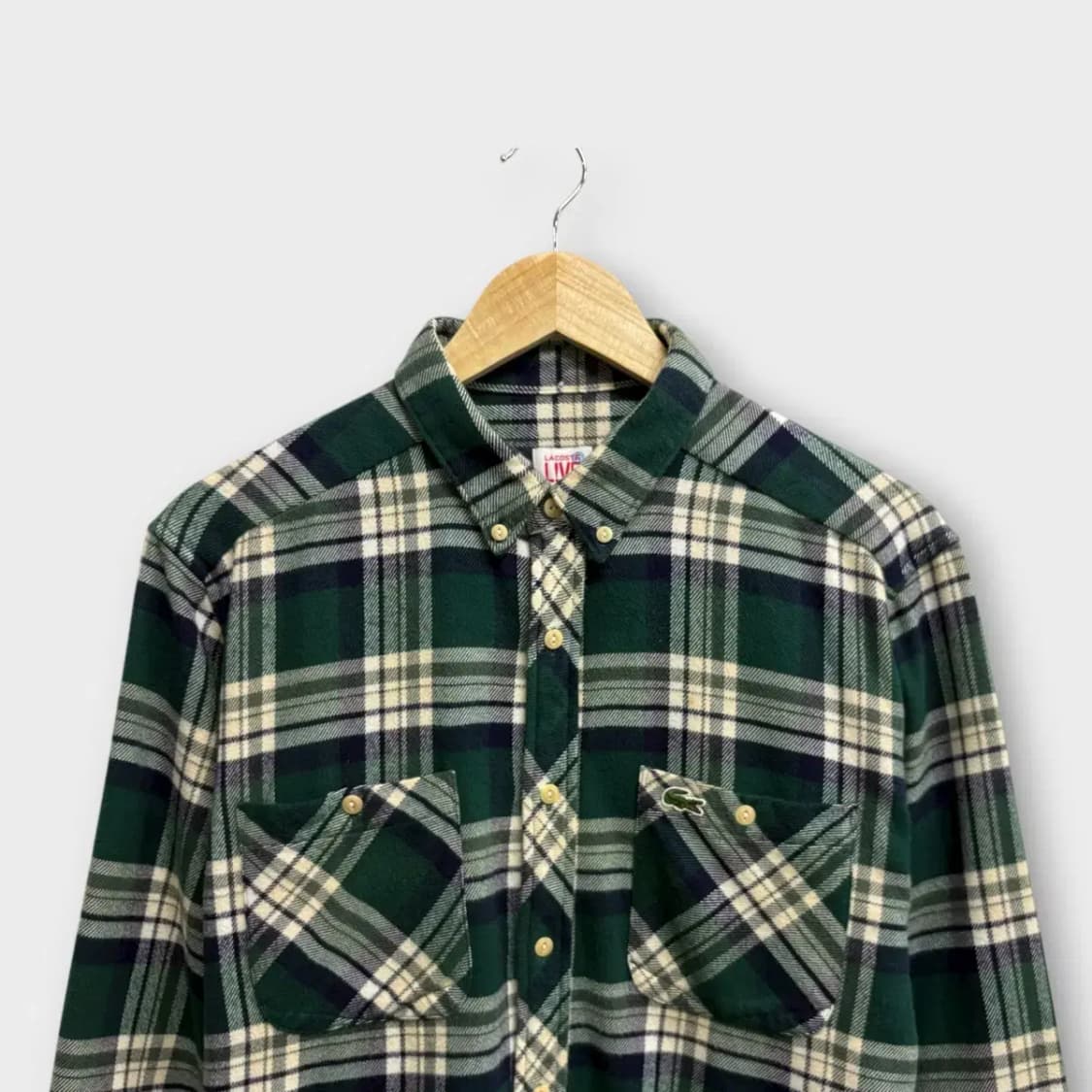 라코스테 녹색 체크 남방L 상품이미지2