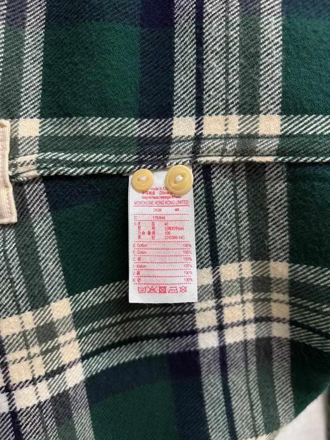 라코스테 녹색 체크 남방L 상품이미지5