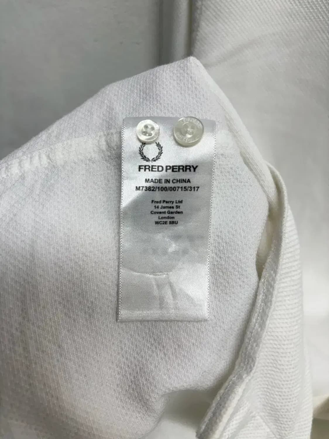프레드페리 화이트 코튼 폴로 셔츠 L 상품이미지5