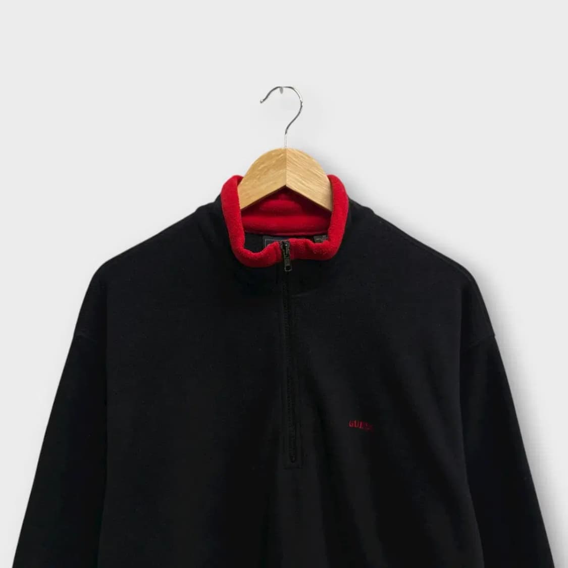 게스 블랙 플리스 반집업 M 상품이미지2