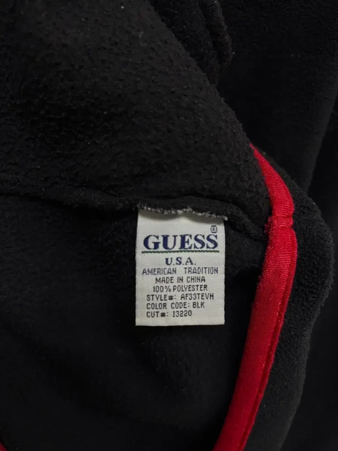 게스 블랙 플리스 반집업 M 상품이미지5