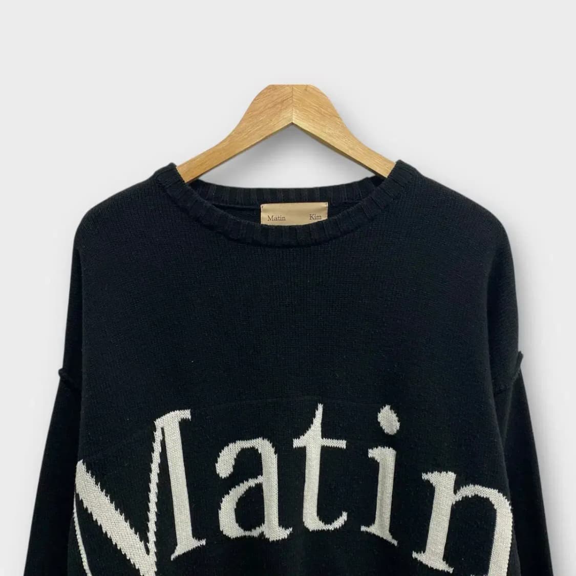 마뗑킴 빅로고 니트 블랙 free 상품이미지2