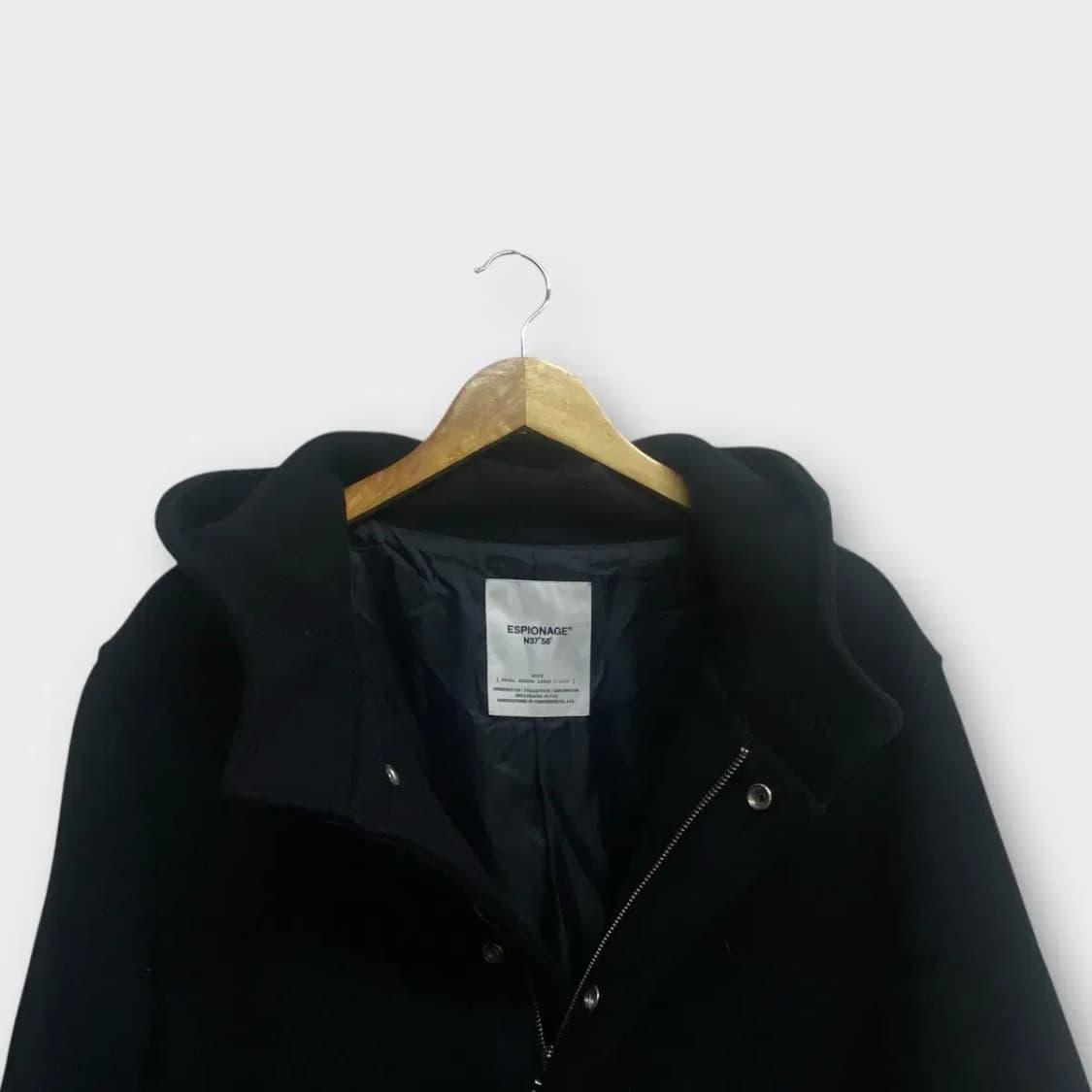 에스피오나지 블랙 후드 울코트 XL 상품이미지4