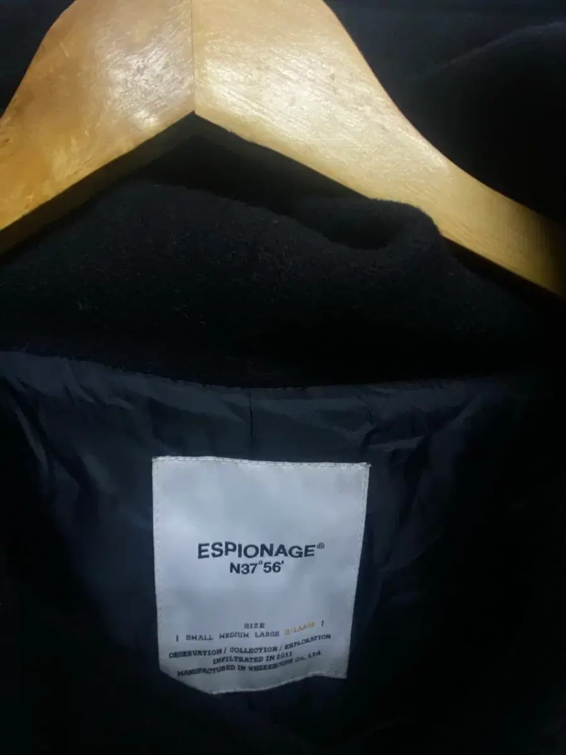 에스피오나지 블랙 후드 울코트 XL 상품이미지6