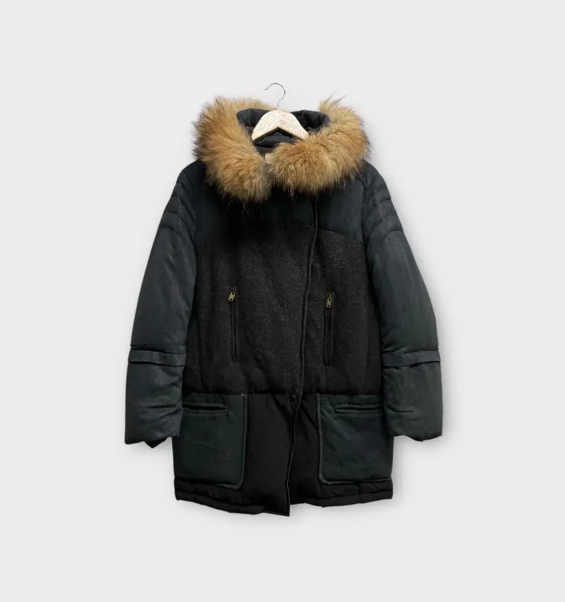 시스템 SYSTEM 너구리털 패딩 M-L 상품이미지1