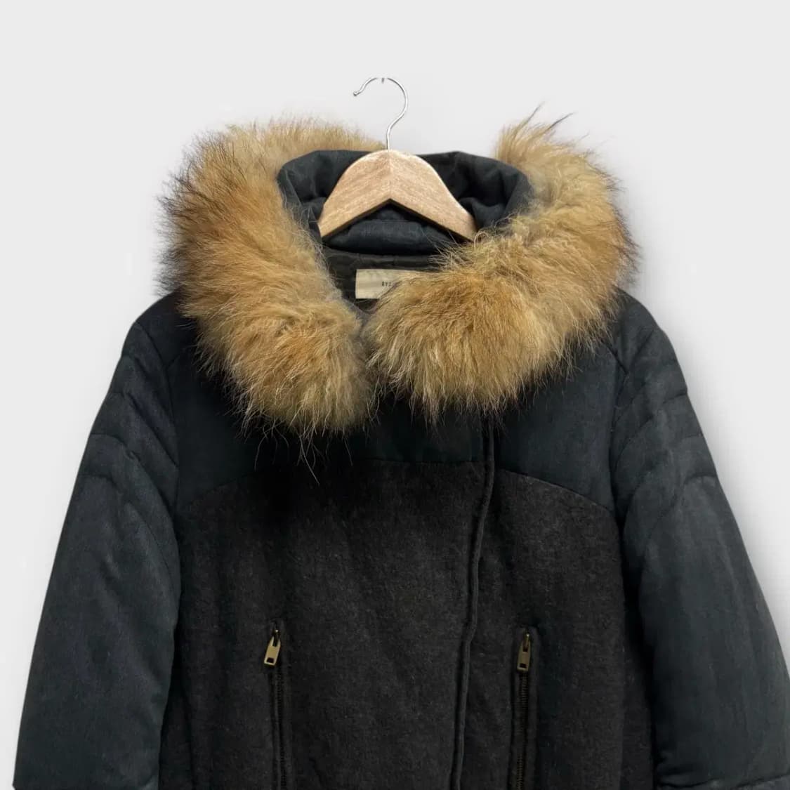 시스템 SYSTEM 너구리털 패딩 M-L 상품이미지2