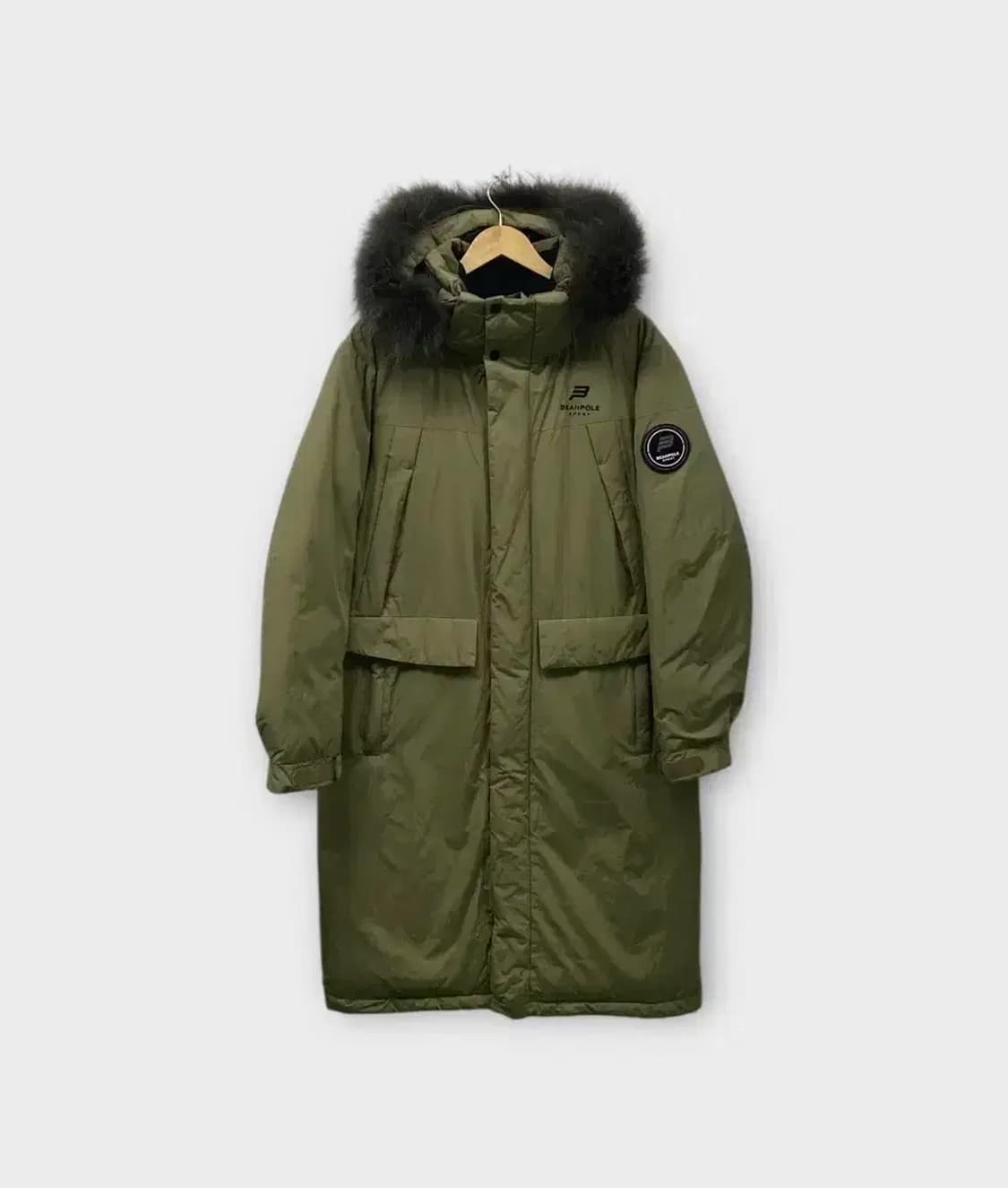 빈폴 구스 다운(너구리털) 카키 롱패딩 XL 상품이미지1