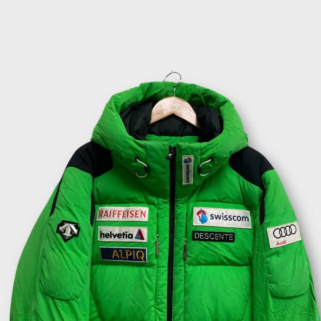 데상트 아우디 스키 덕다운 그린 패딩 XL 상품이미지2