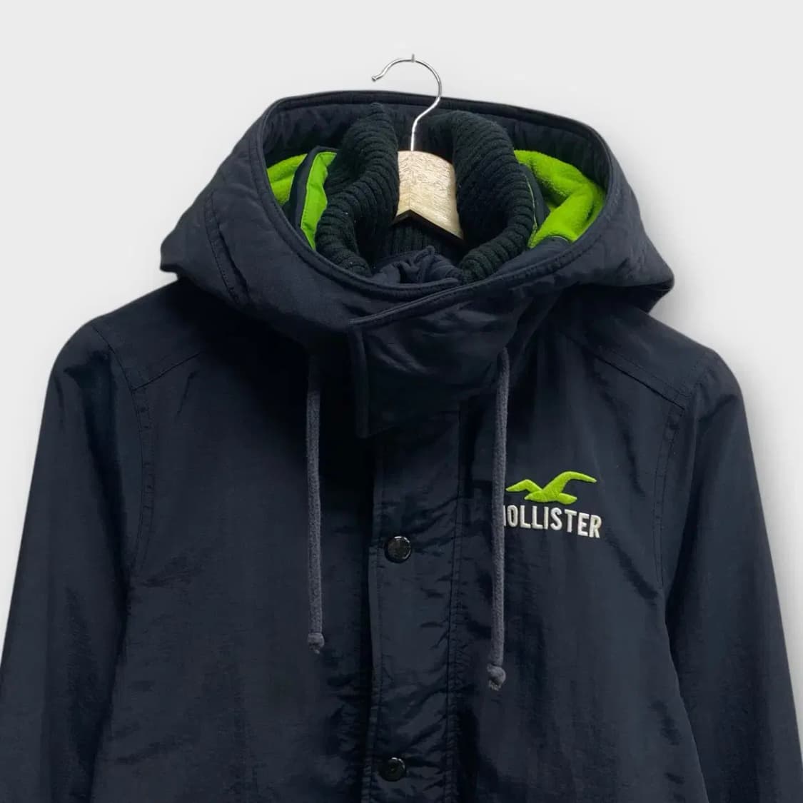 홀리스터 네이비&연두 바람막이 M 상품이미지2