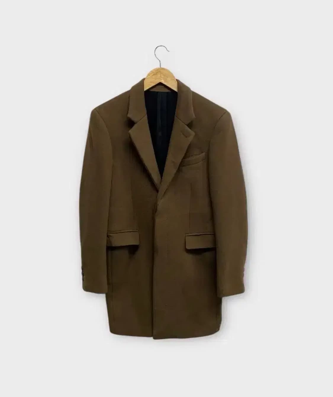 타임옴므 브라운 캐시미어 싱글코트 S-M 상품이미지1