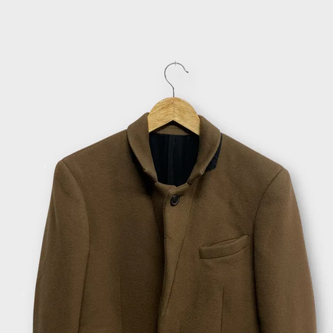 타임옴므 브라운 캐시미어 싱글코트 S-M 상품이미지3