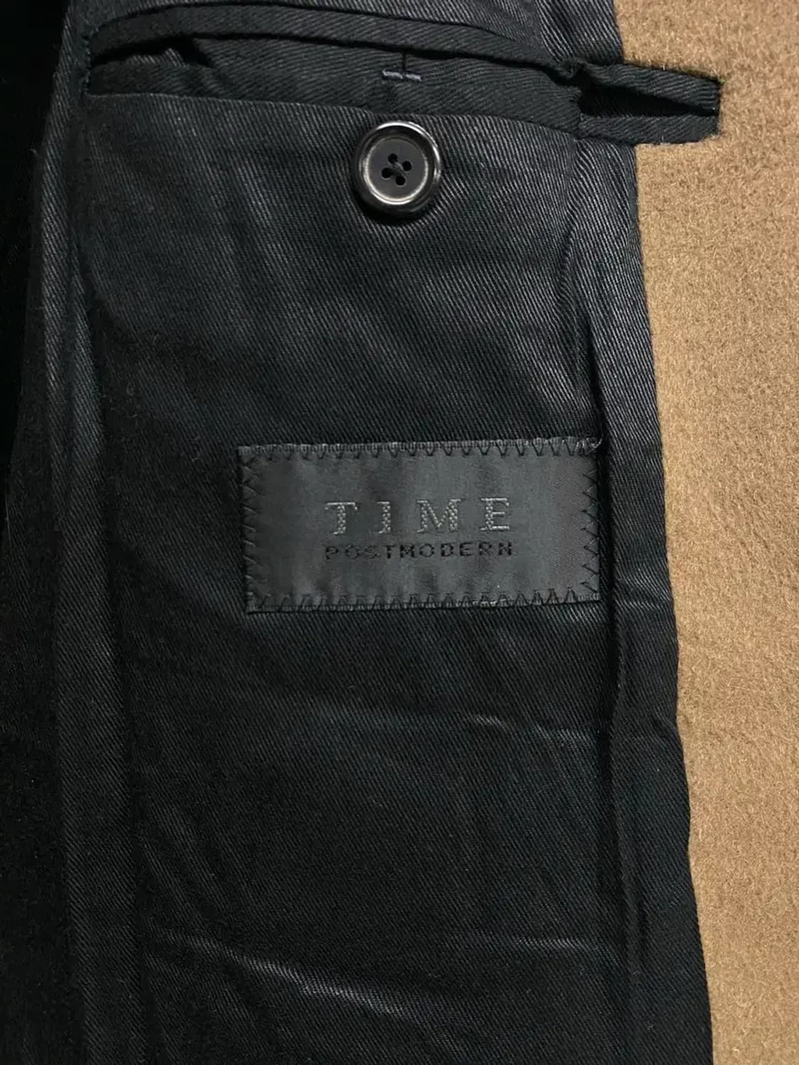 타임옴므 브라운 캐시미어 싱글코트 S-M 상품이미지5