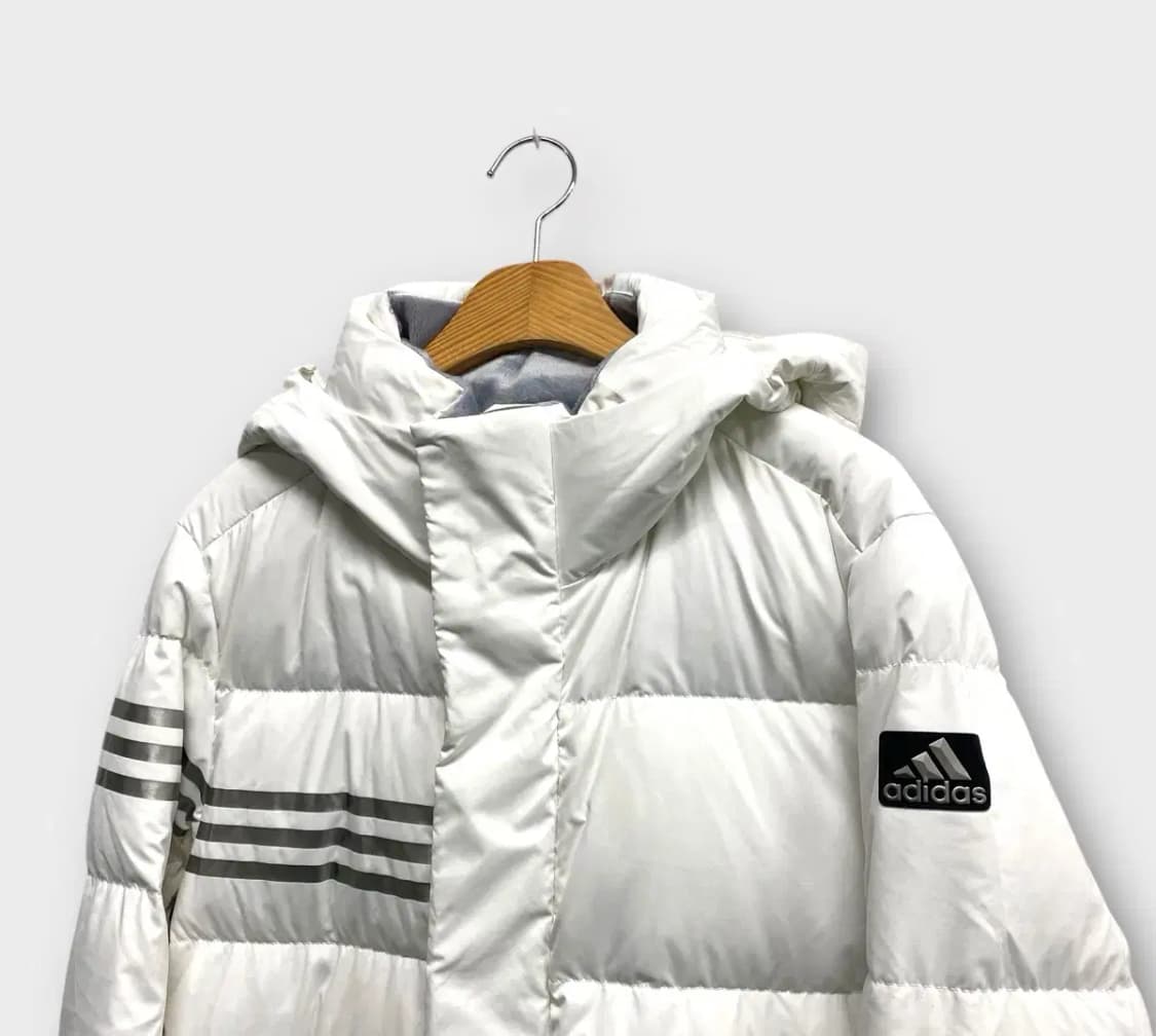 아디다스 삼선 화이트 구스 롱패딩 M 상품이미지2