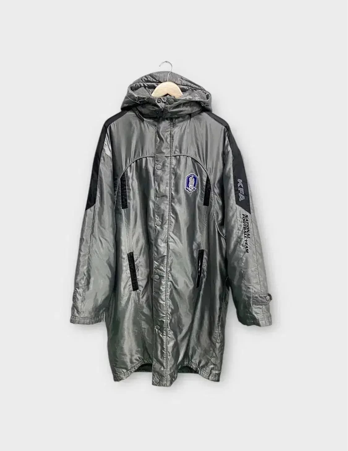 국가대표 KFA 축구팀 롱패딩 점퍼 실버 XL 상품이미지1