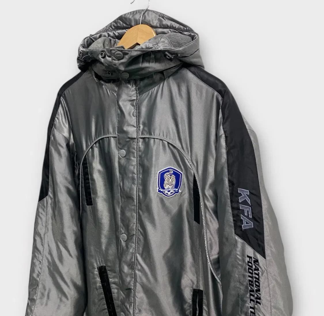 국가대표 KFA 축구팀 롱패딩 점퍼 실버 XL 상품이미지2