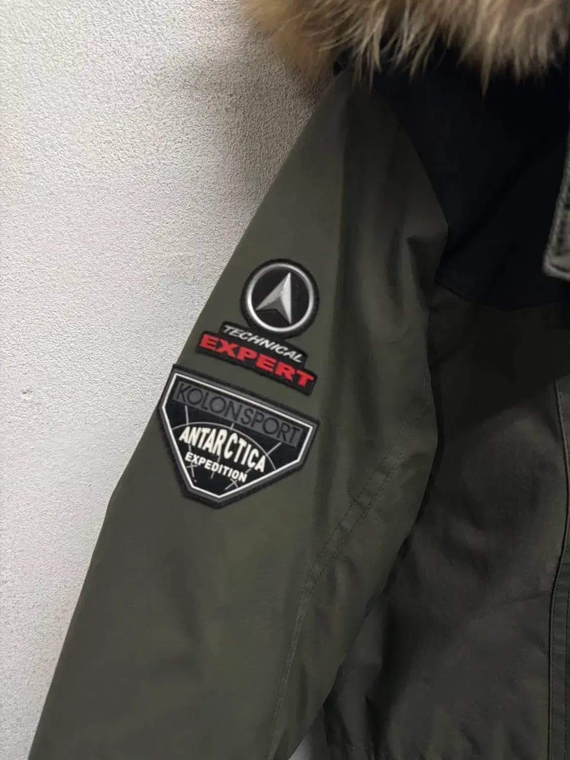 코오롱 스포츠 카키색 구스다운 S 상품이미지5