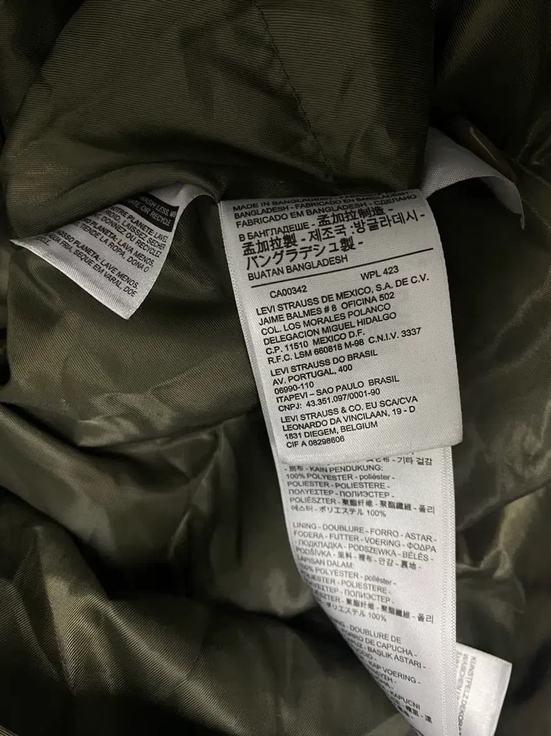 리바이스 하이넥 오리털 카키 패딩 M 상품이미지8