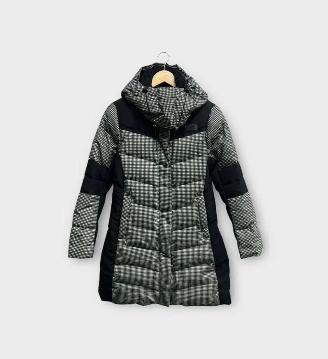 노스페이스 구스다운 하운드 체크 롱패딩 85 상품이미지1