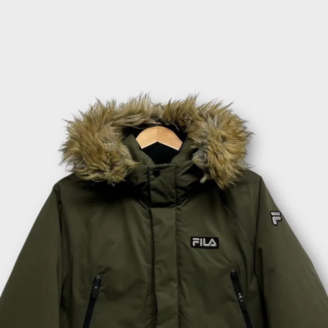 휠라 FILA 구스다운 패딩 카키 S / 165호 상품이미지2