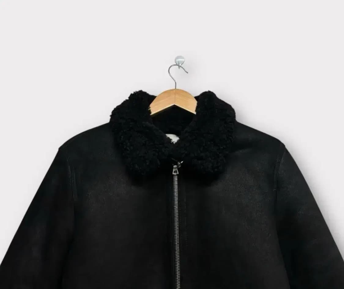 산드로 Sandro 블랙 무스탕 퍼점퍼 M 상품이미지3