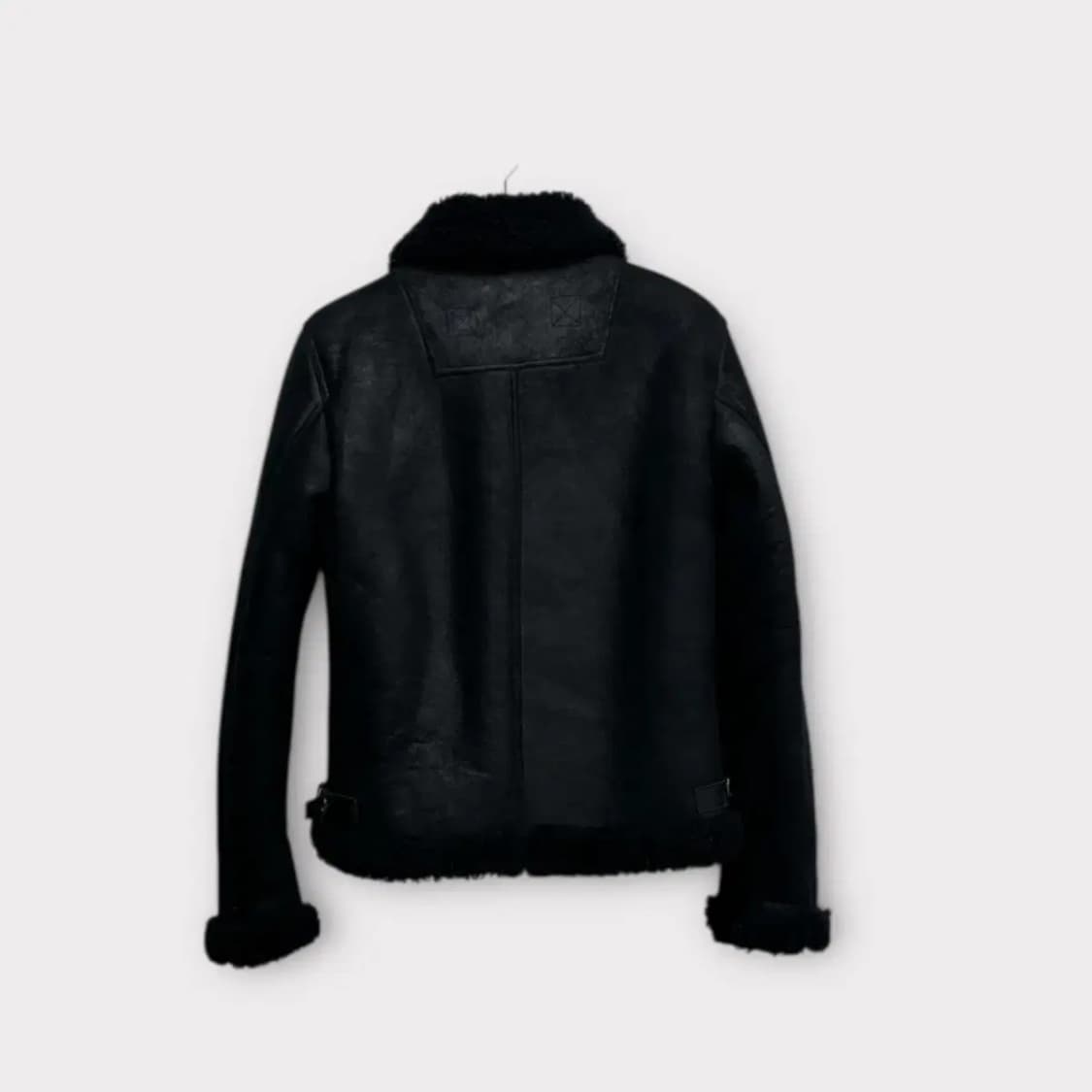 산드로 Sandro 블랙 무스탕 퍼점퍼 M 상품이미지5