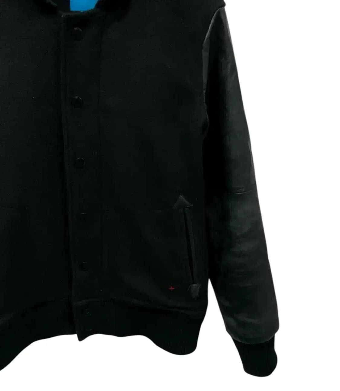 블랙 가죽 소매 스타디움 자켓 L 상품이미지4