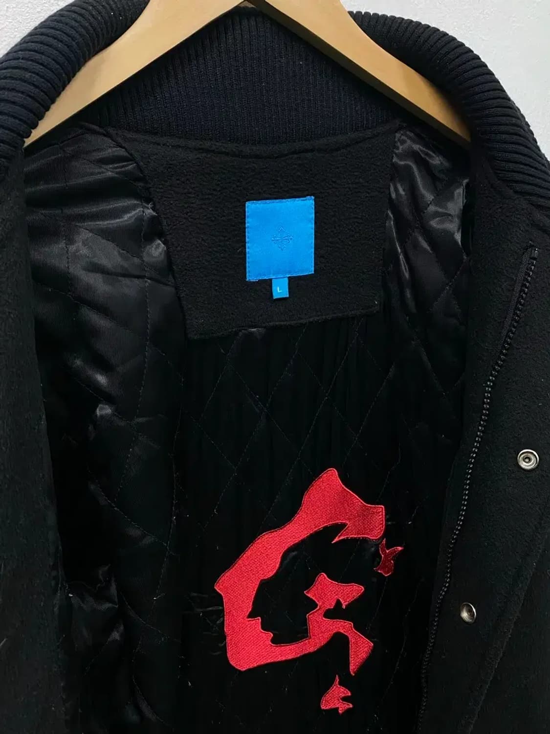 블랙 가죽 소매 스타디움 자켓 L 상품이미지6