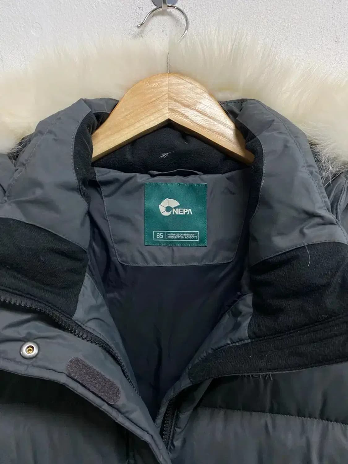 NEPA 네파 여우털 진그레이 롱패딩 85 상품이미지4