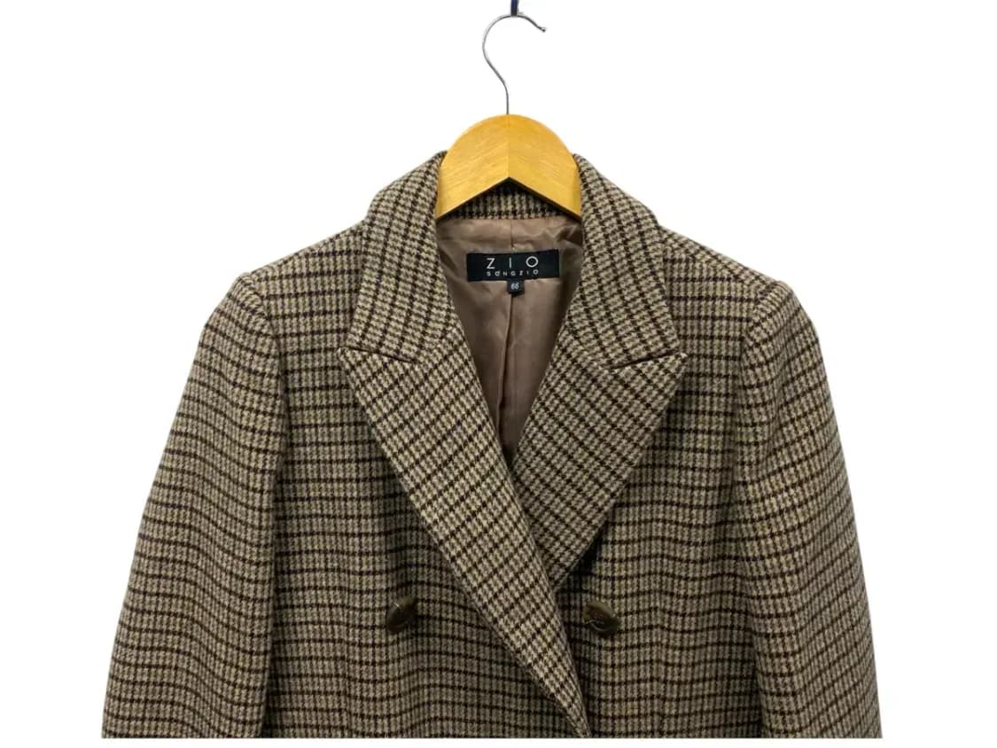 지오송지오 울 체크 더블코트 66 상품이미지2