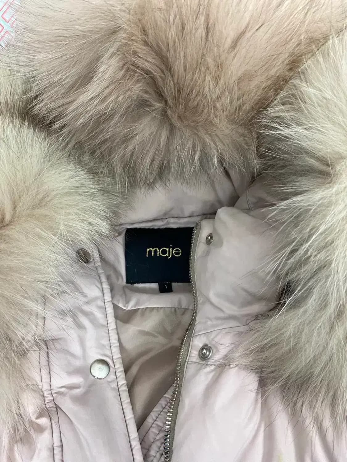 마쥬 maje 폭스퍼 구스패딩 코트 S 상품이미지2