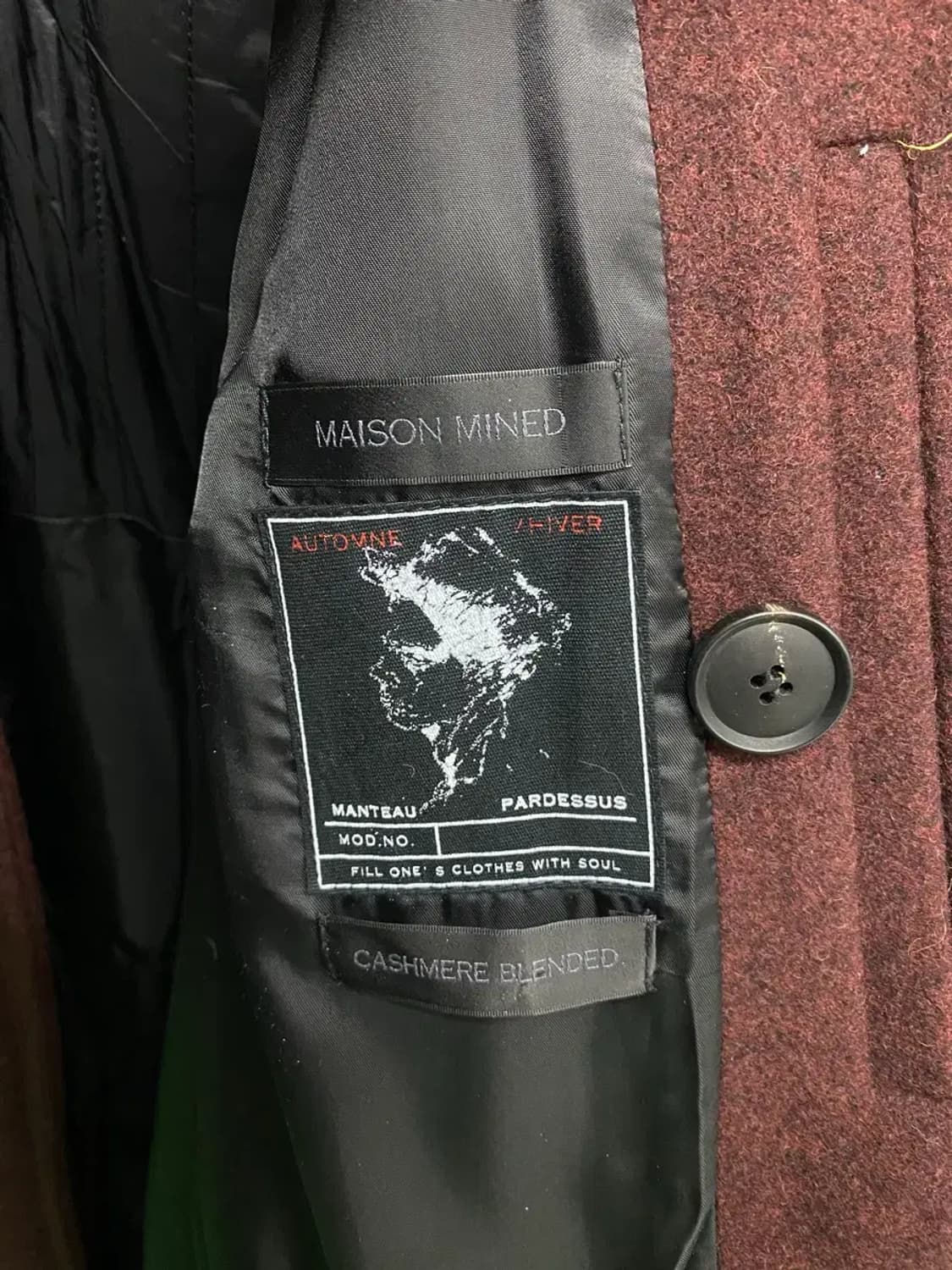 메종미네드 캐시미어 블렌드 버건디 코트 S-L 상품이미지4