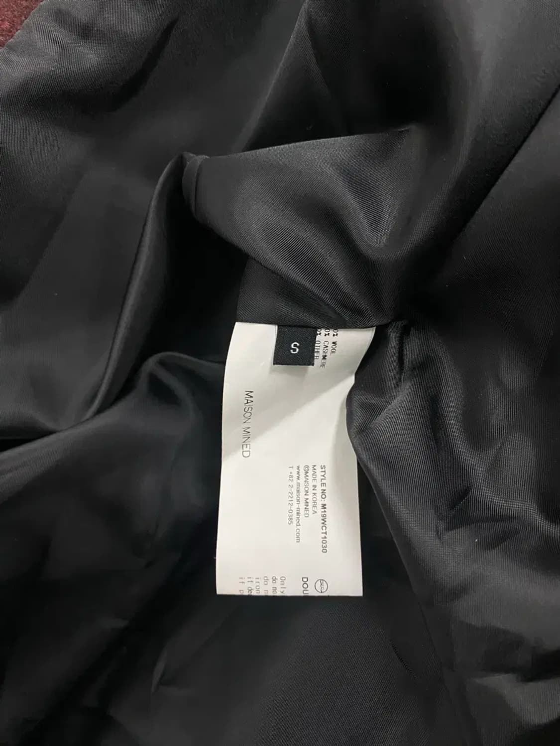 메종미네드 캐시미어 블렌드 버건디 코트 S-L 상품이미지6