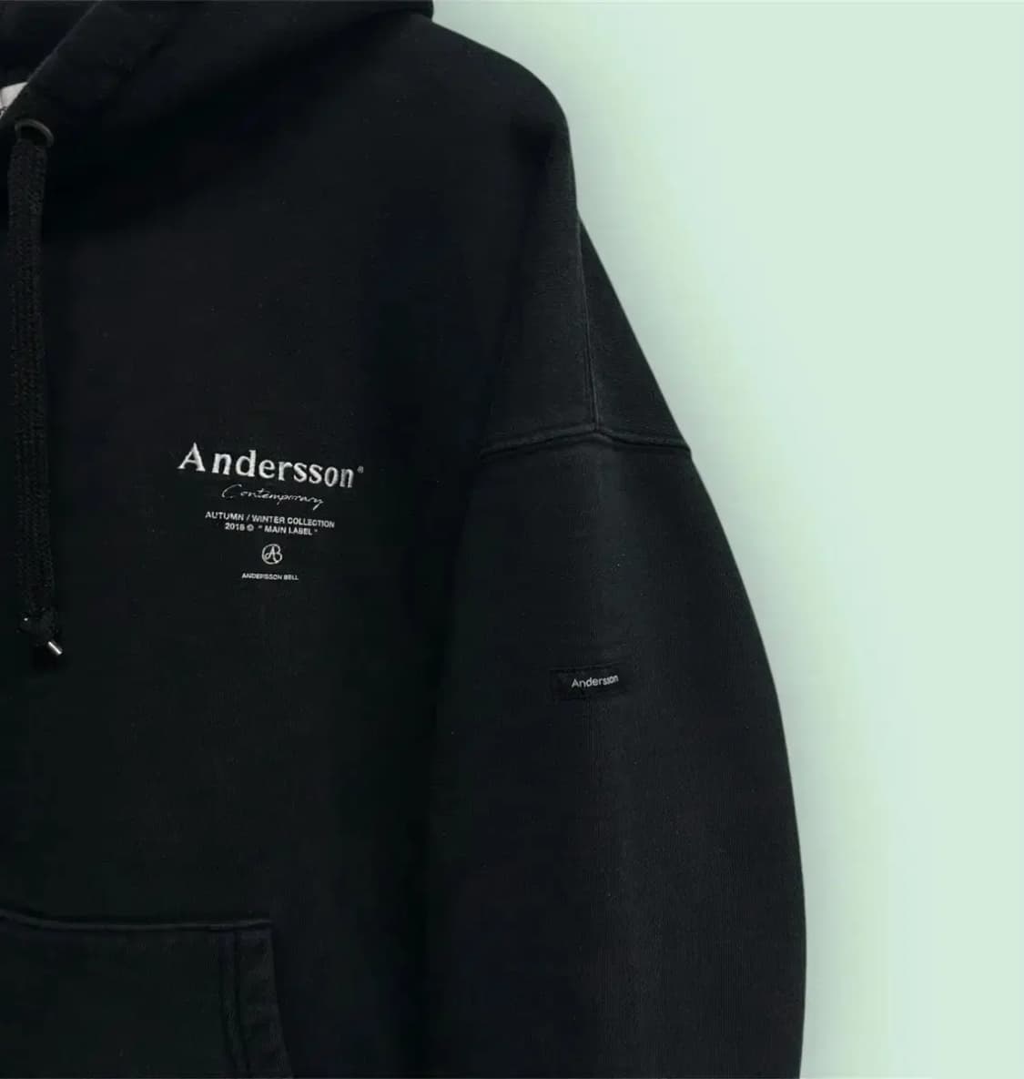 앤더슨벨 로고 블랙 후드티 L 상품이미지3