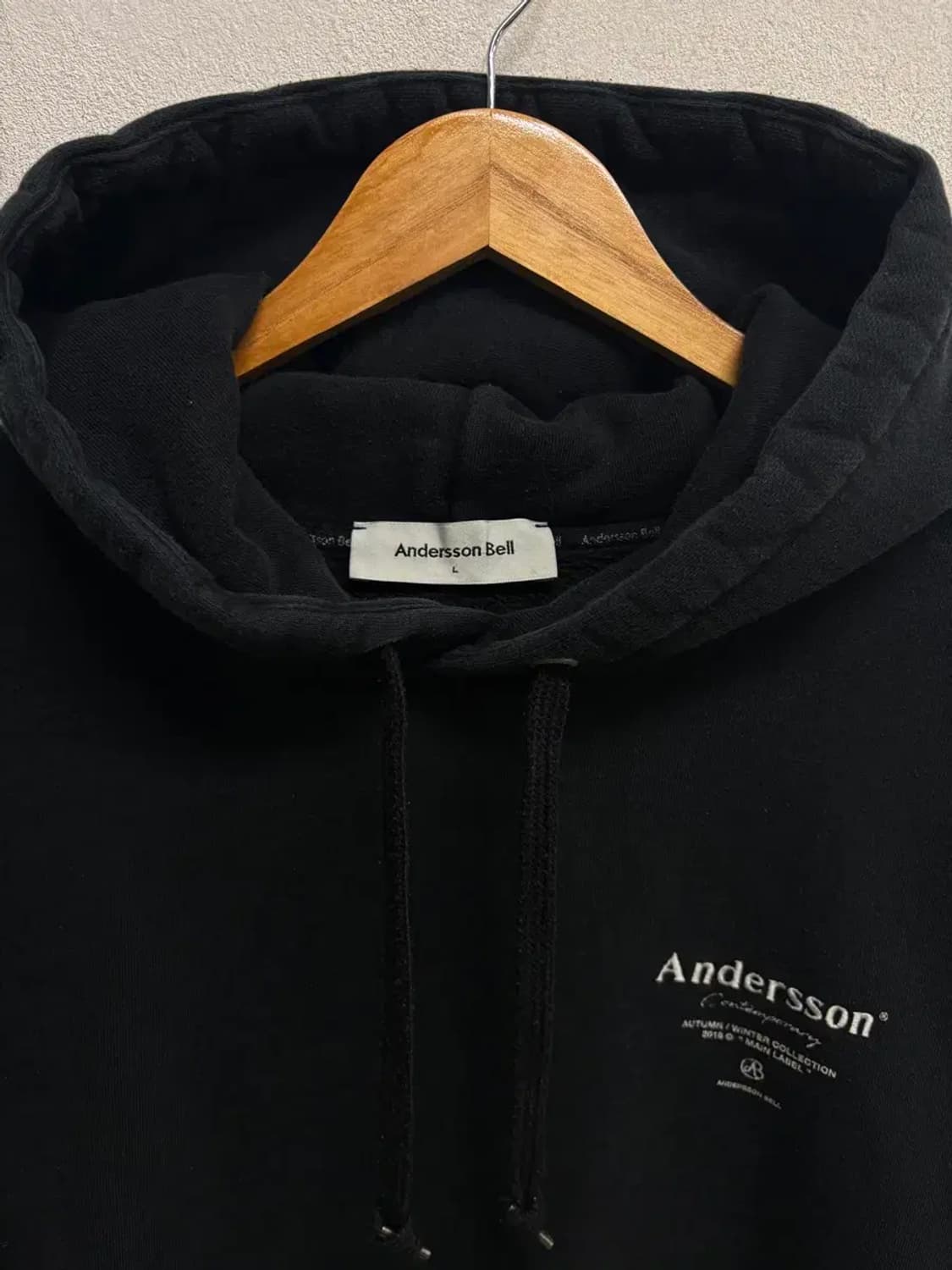 앤더슨벨 로고 블랙 후드티 L 상품이미지5
