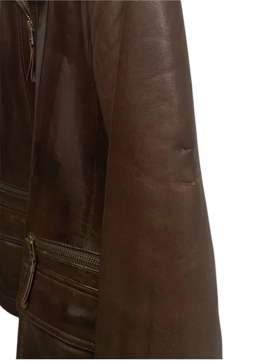 빈폴 브라운 양가죽 레더 자켓S(내피 후드 가디건 분리가능) 상품이미지8