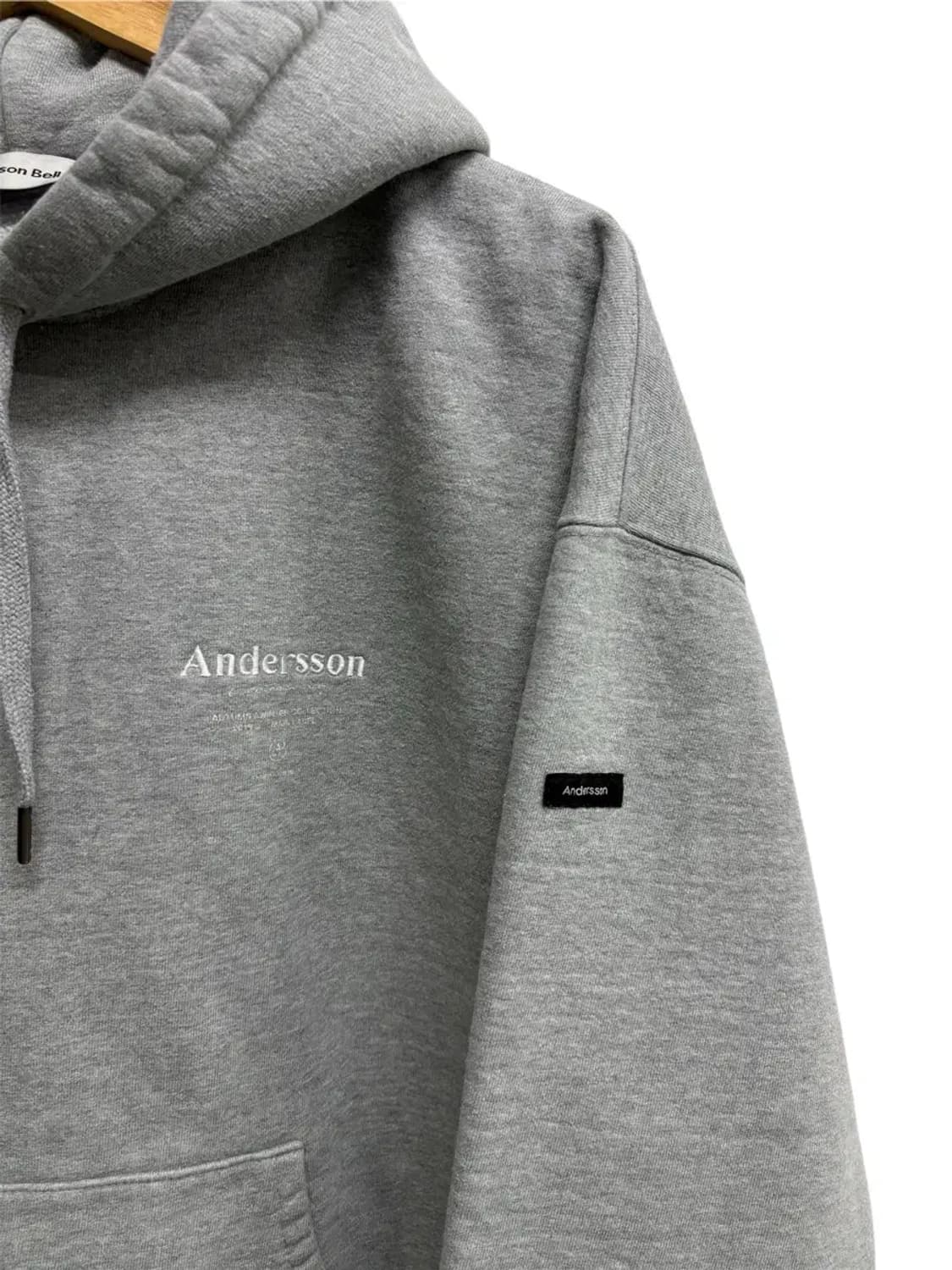 앤더슨벨 그레이 기모 후드티 L 상품이미지3