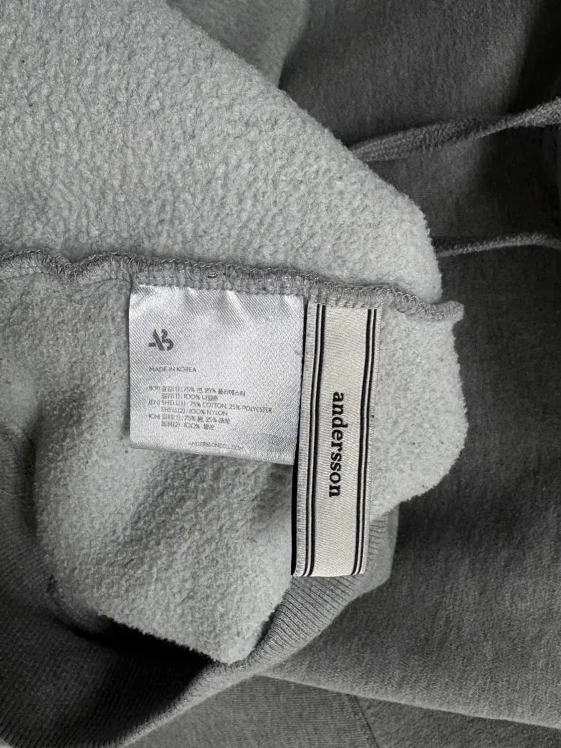 앤더슨벨 그레이 기모 후드티 L 상품이미지6