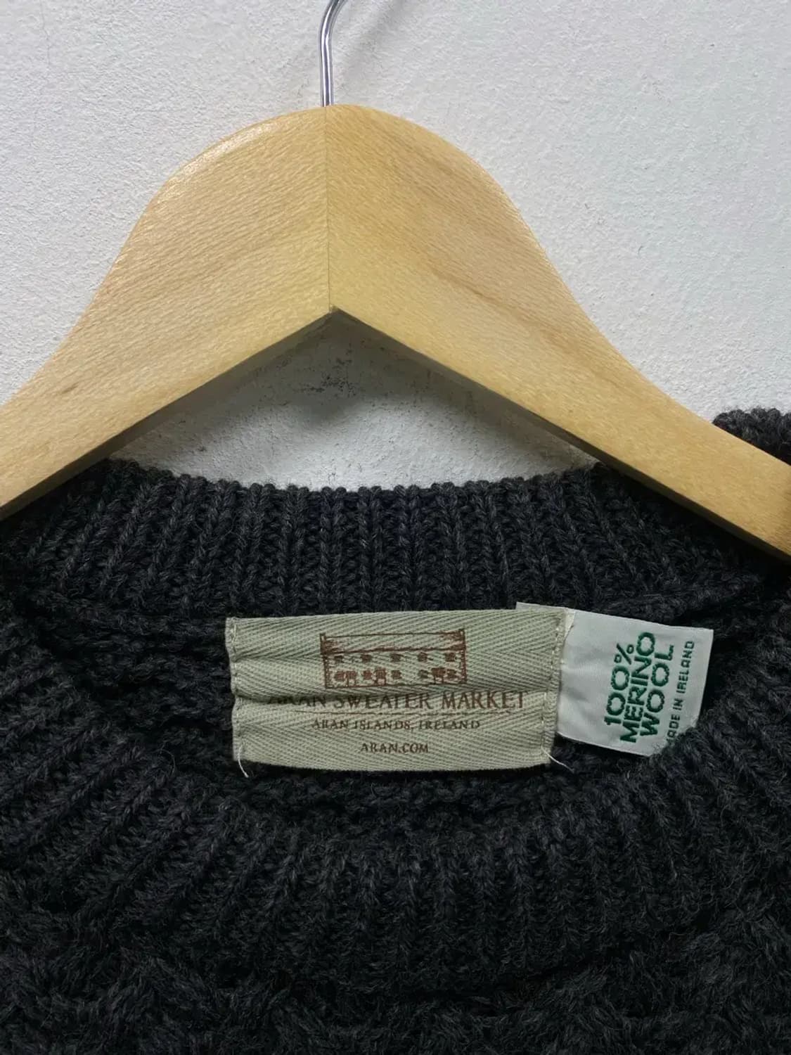 Aran  메리노 울 케이블 풀오버 빈티지 니트 S 상품이미지5