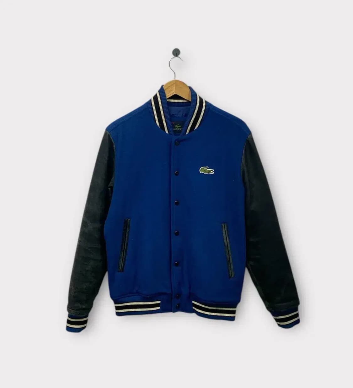 라코스테 누빔 양가죽 바시티 울 점퍼 M 상품이미지1