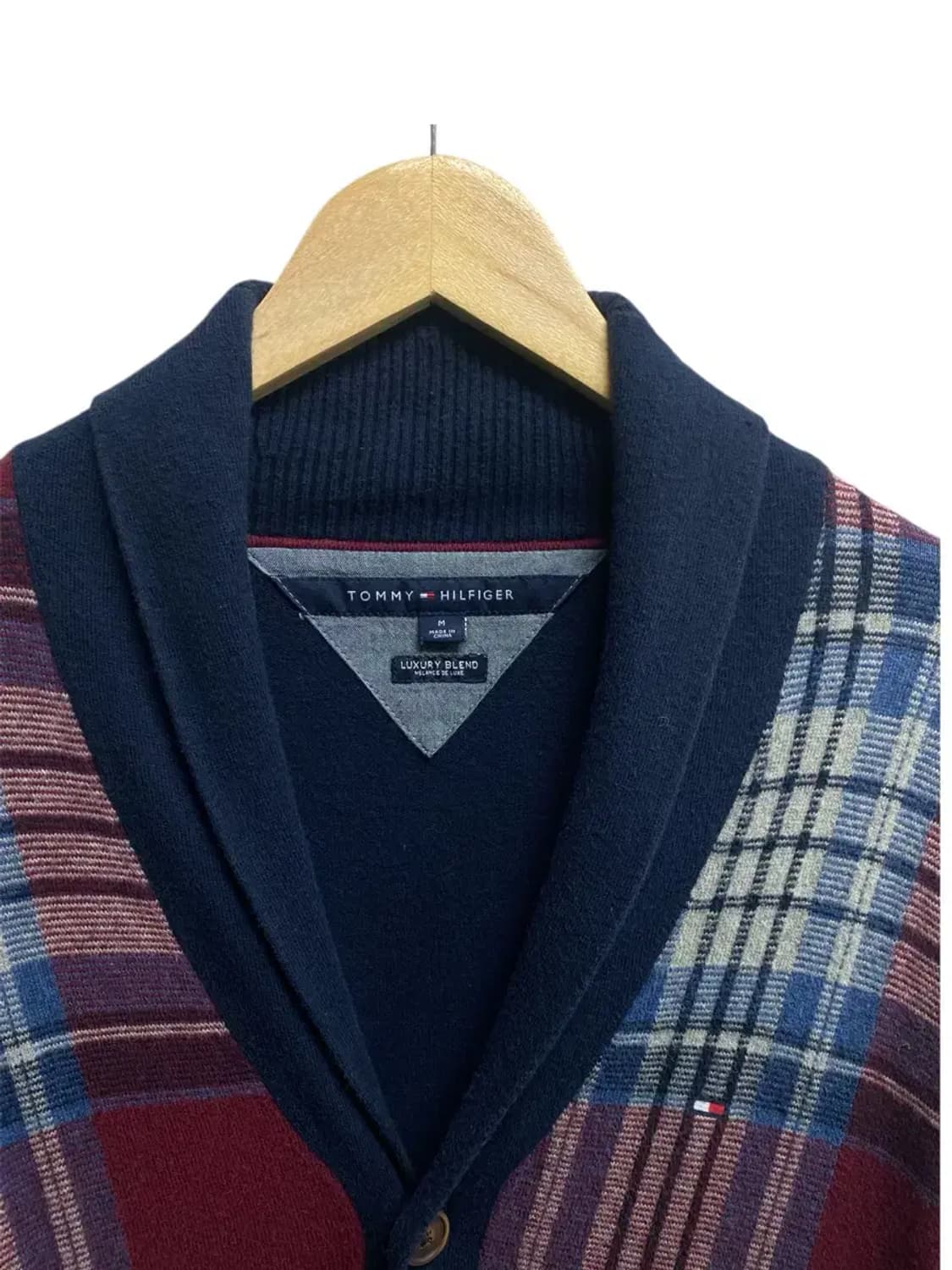 타미힐피거 숄 칼라 플래드 가디건 M 상품이미지4