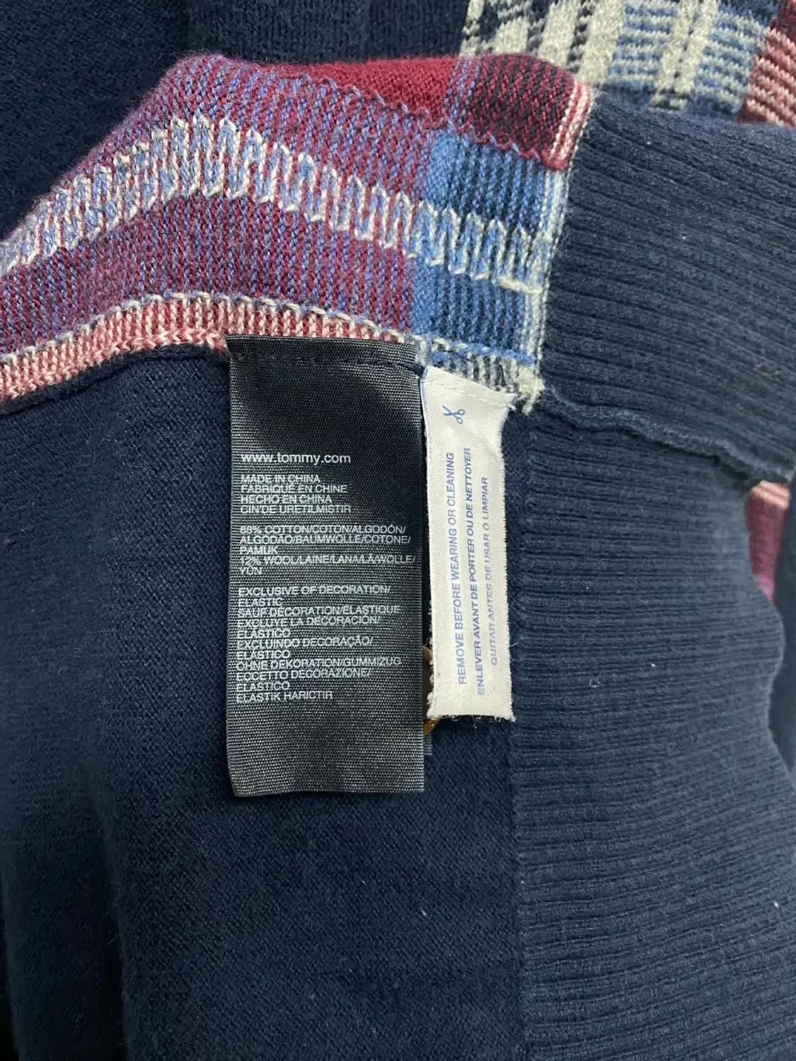 타미힐피거 숄 칼라 플래드 가디건 M 상품이미지5